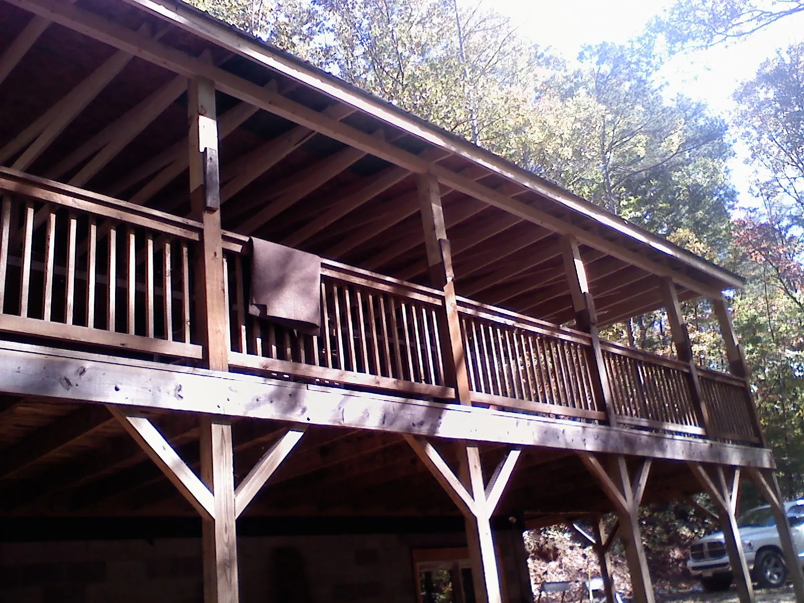 Timber framing under a new elevated porch and deck — Roof Leak Repair in Picayune by Roofing Brothers